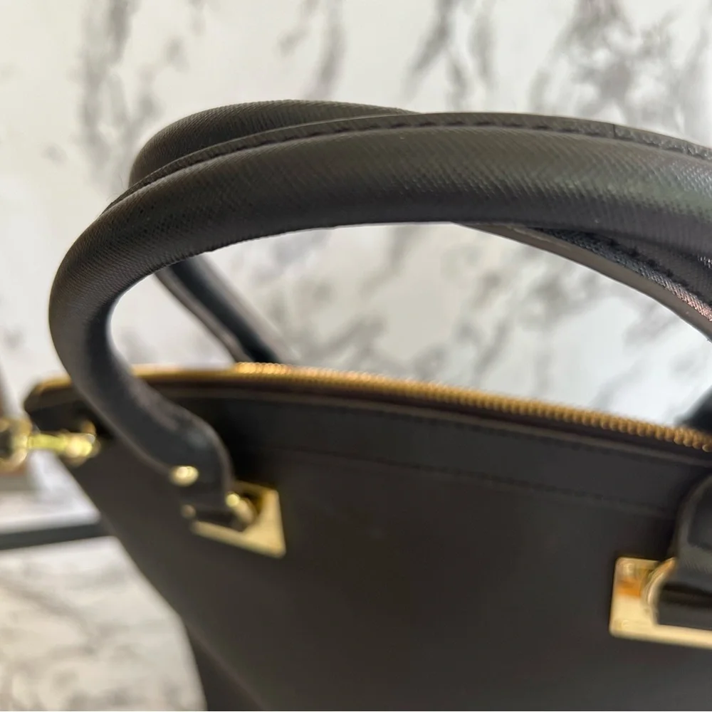 Anne Klein New Recruits Dome Black Satchel Shoulder Bag